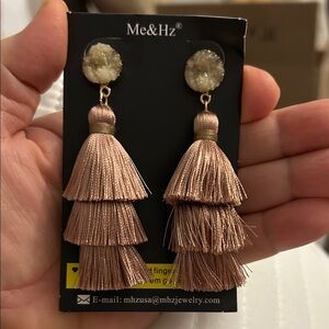 Chic Tassel Earrings in Rose Gold
